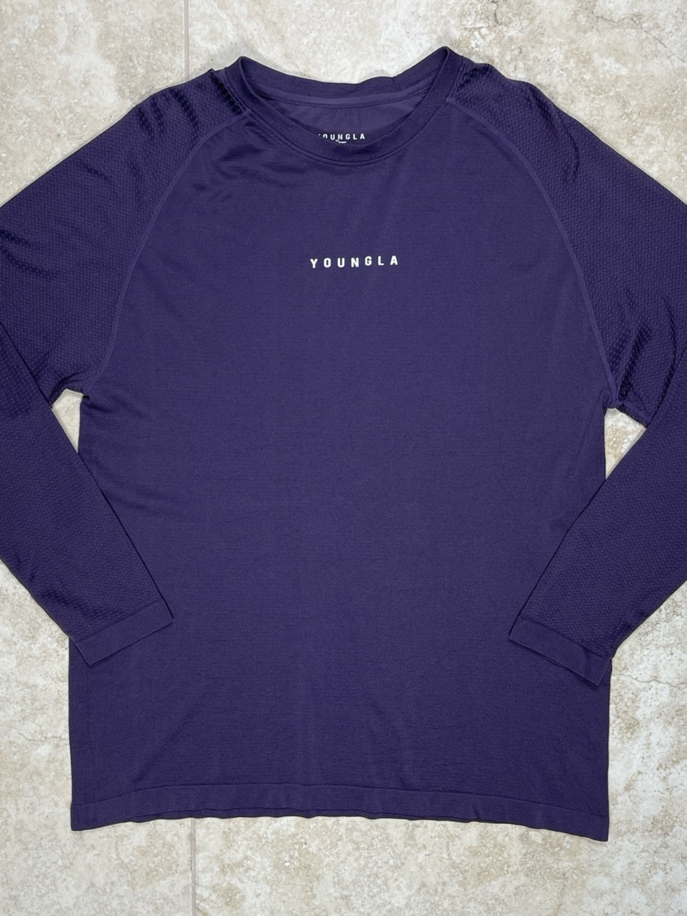 YoungLA Men's Long Sleeve Performance Shirt Purple Size Large